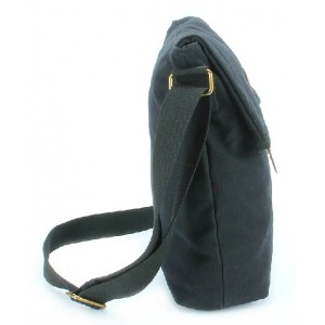 black IPAD canvas and leather messenger bag