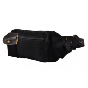 black Cotton canvas fanny pack