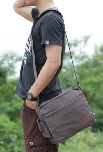 grey messenger bag
