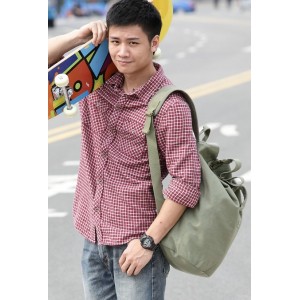 canvas backpack purse army green