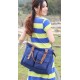 blue canvas shoulder bag women