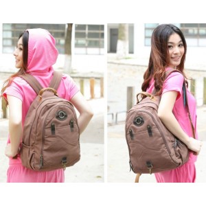 coffee canvas satchel backpack shoulder