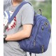 blue canvas satchel backpack shoulder