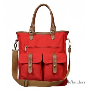 red Canvas shoulder messenger bag
