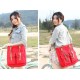 red canvas satchel bag