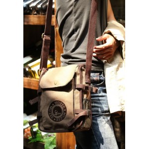 canvas and leather shoulder bag