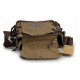 coffee Mens canvas and leather shoulder bag