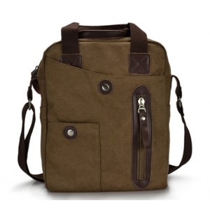 Black canvas messenger bag men, canvas leather messenger bag