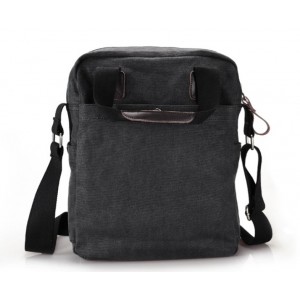 Black canvas messenger bag men