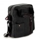 black canvas leather messenger bag