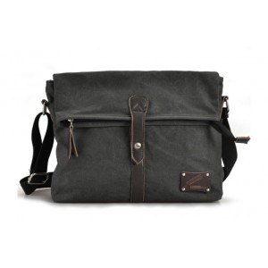 Canvas messenger bag black