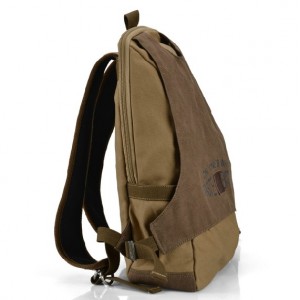 coffee Vintage canvas backpack leather