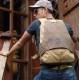 mens Vintage canvas backpack leather