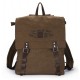 coffee Vintage canvas backpack leather