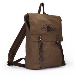 retro canvas backpack leather