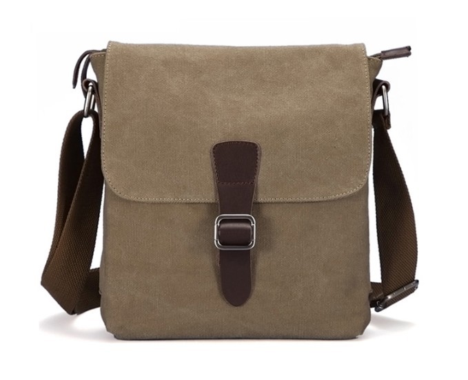 Mens canvas messenger bag, canvas leather messenger bag - BagsEarth