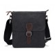 black canvas leather messenger bag