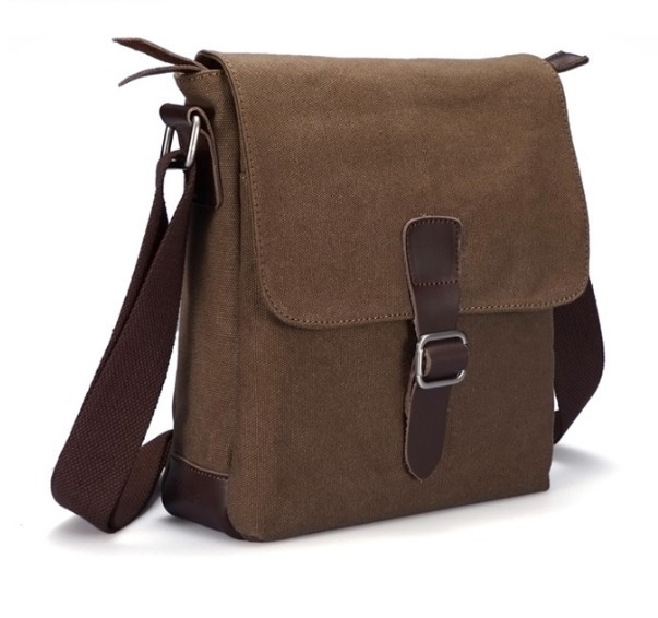 Mens canvas messenger bag, canvas leather messenger bag BagsEarth