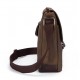 coffee canvas leather messenger bag