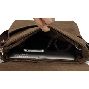 mens canvas leather messenger bag