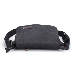 black canvas messenger bag black