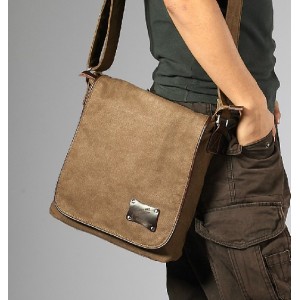 canvas messenger bag coffee