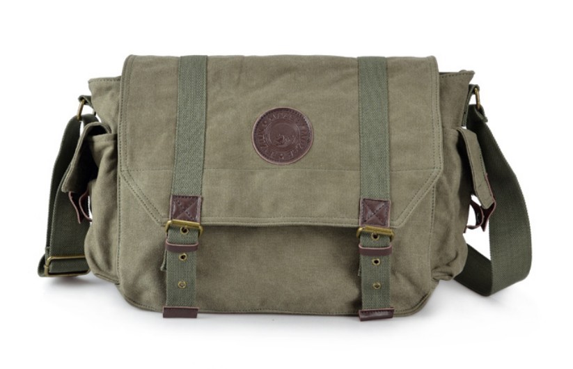 mens green messenger bag