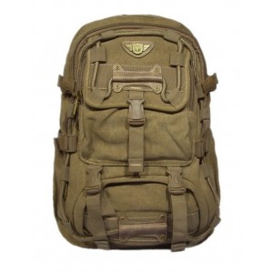 khaki canvas laptop backpack for men