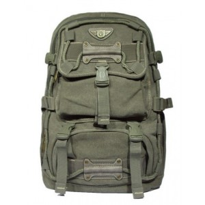 army green canvas laptop backpack for men