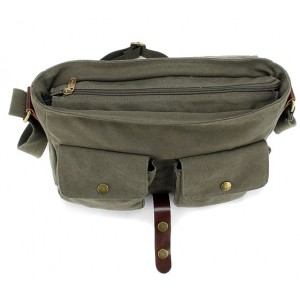 army green canvas military messenger bag