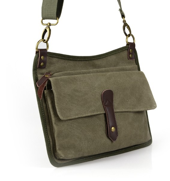 Canvas messenger shoulder bag, canvas money bag BagsEarth