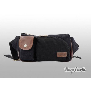 Black Canvas Fanny Pack