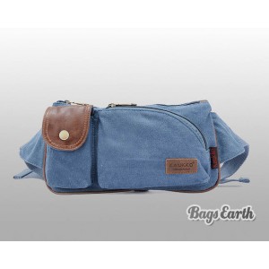 Blue Cool Canvas Fanny Pack