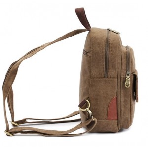 khaki backpack shoulder strap