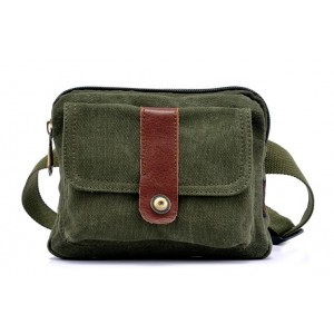 army green natural canvas fanny pack