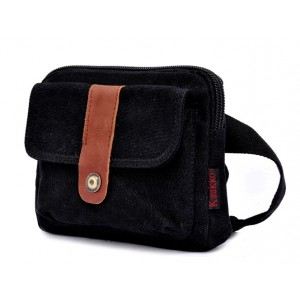 black natural canvas fanny pack