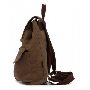 khaki Canvas backpack for teenage girls