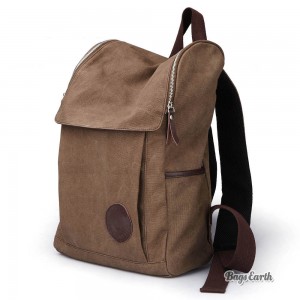 Coffee Canvas Backpack For Men, Black Canvas Knapsacks Backpacks