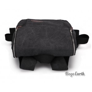 Coffee Canvas Backpack For Men, Black Canvas Knapsacks Backpacks