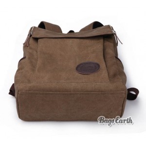 Coffee Canvas Backpack For Men, Black Canvas Knapsacks Backpacks