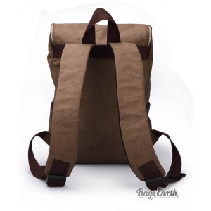 Coffee Canvas Backpack For Men, Black Canvas Knapsacks Backpacks