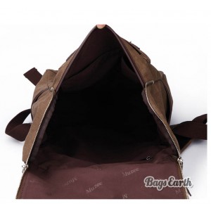 Coffee Canvas Backpack For Men, Black Canvas Knapsacks Backpacks
