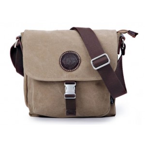 khaki eco friendly messenger bag