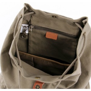 army green canvas rucksack backpack