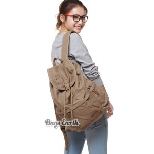 khaki Canvas backpack