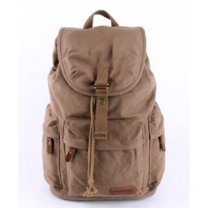 khaki canvas rucksack backpack
