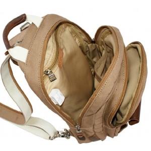 khaki Canvas rucksack for women