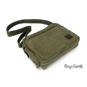 Green Canvas Messenger Bag