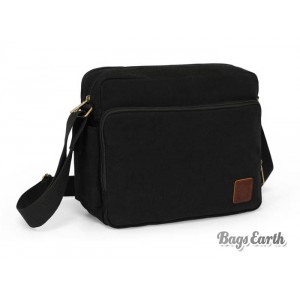 Black Canvas Messenger Bag