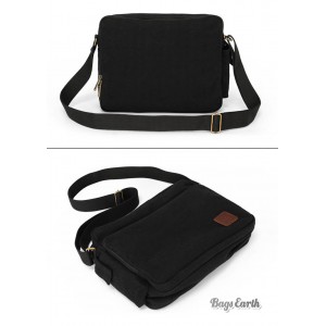 Black Ipad Canvas Satchel